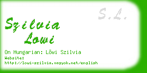 szilvia lowi business card